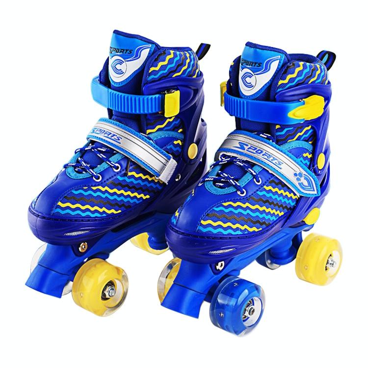 V562-L0181GO-202508281745-00 Kids' Double-row Roller Skates - Full-flash White Size m - Blue - Image 1