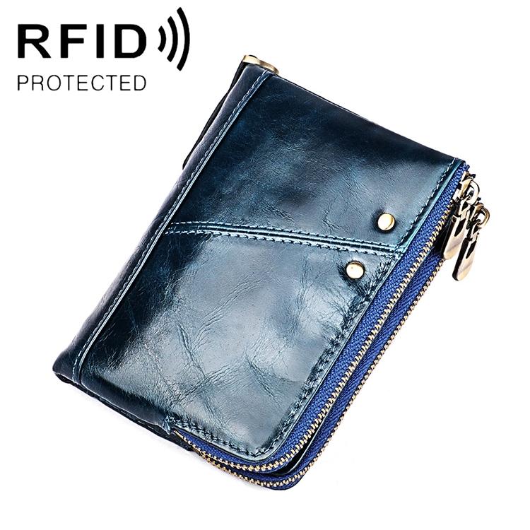 V562-L3766BCC-202508280920-00 Men Leather Rfid Wallet - Antimagnetic - Blue - Image 1