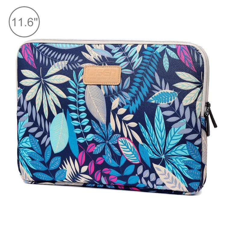 V562-L4113BL-202508290241-00 Colourful Leaves Sleeve Case Briefcase with Zipper - Blue - Image 1