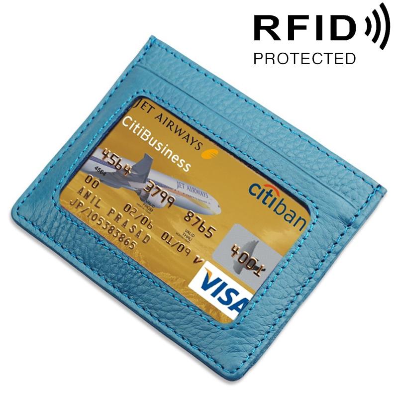 V562-L4801BCC-202508280937-00 Leather Rfid Card Holder - Blocking - Blue - Image 1