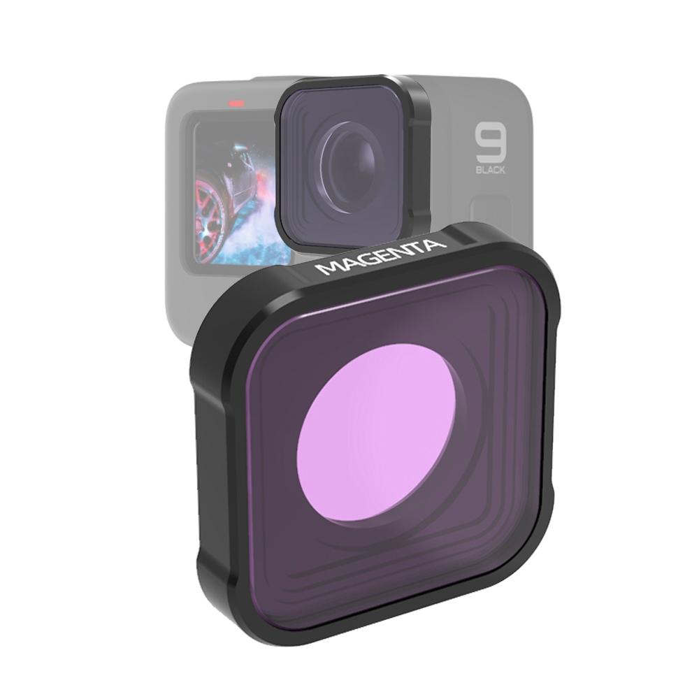 V562-M4911ACD-202508290335-00 Kb Series Diving Lens Filter for Gopro Hero10 / 9 - Underwater - Magenta - Image 1