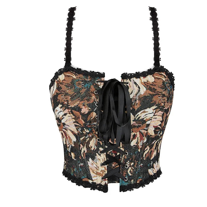 V562-OBBPBBNIANLNKTPB-3-202508292220-00 Brown Steampunk Vest Tank Top With Lace And Strap Plus Size S-6Xl - M - Image 1