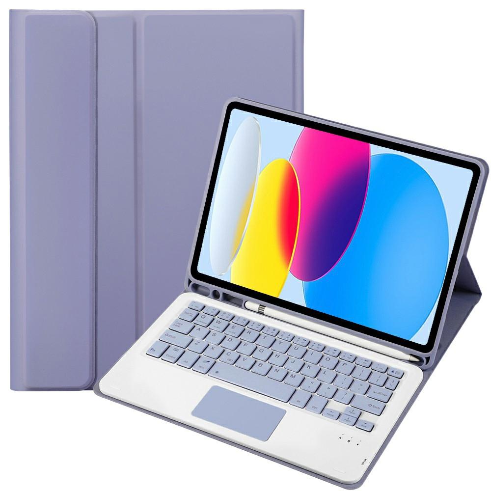 V562-P7837SAS-202508290725-00 2022 Ipad 10.9 Lambskin Bluetooth Keyboard Case With Pen Slot - Purple - Image 1