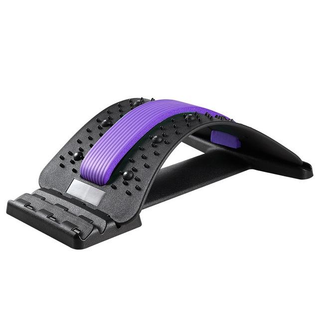 V562-PB1510CH-202508292145-00 Back Pain Relief Device Lumbar Traction Stretcher - Black Purple - Image 1