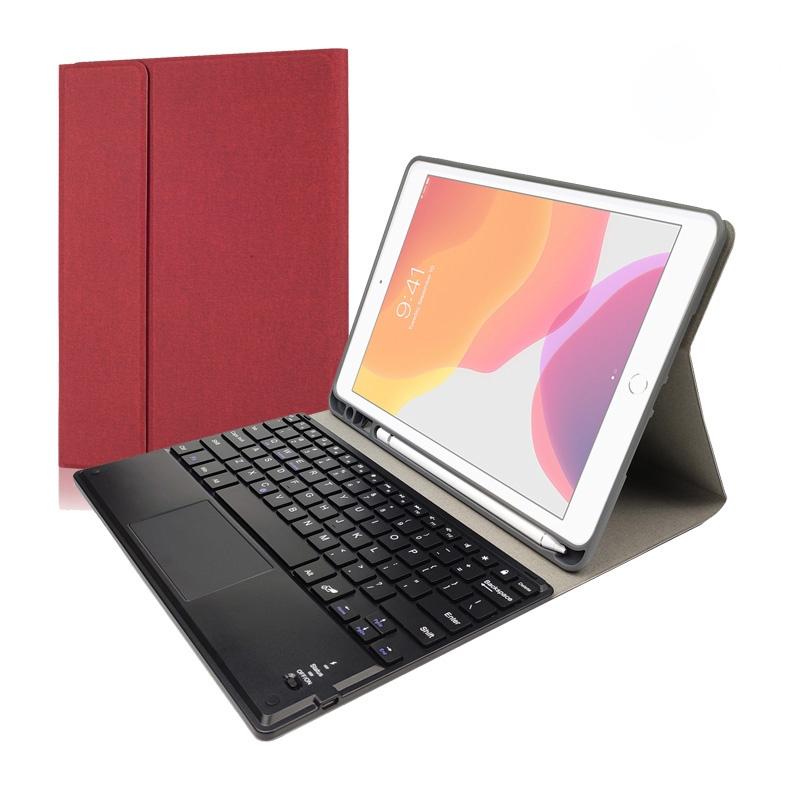 V562-R0620CMW-202508290541-00 10.2 Ipad Keyboard Case With Touchpad Pen Slot & Bracket - Detachable Magnetic Silk Pattern Tpu - Red - Image 1