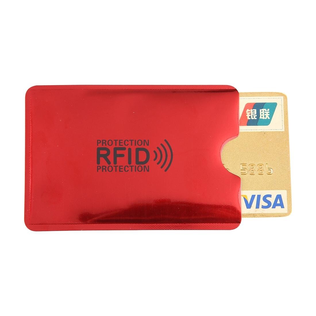 V562-R2093BCC-202508281641-00 100-piece Rfid Blocking Card Holder - 9x6.3cm Aluminum Foil - Red - Image 1