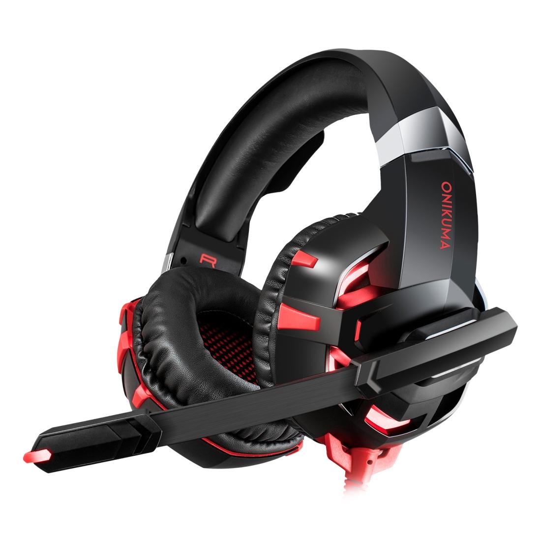 V562-RB4758G6PI-202508292230-00 Surround Gaming Headset With Mic & Led Lights - Black Red - Image 1