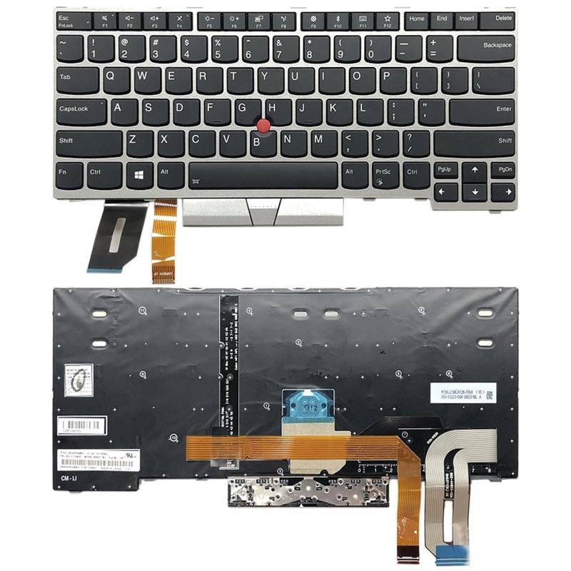 V562-S7848PS-202508271526-00 Lenovo Thinkpad E480 L480 L380 T480s Backlit Keyboard - Silver - Image 1