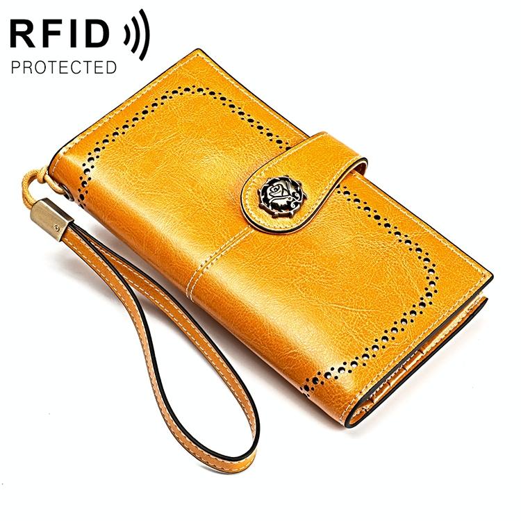 V562-Y5022BCC-202508281740-00 Women Anti-magnetic Rfid Wallet - Compact & Secure - Yellow - Image 1