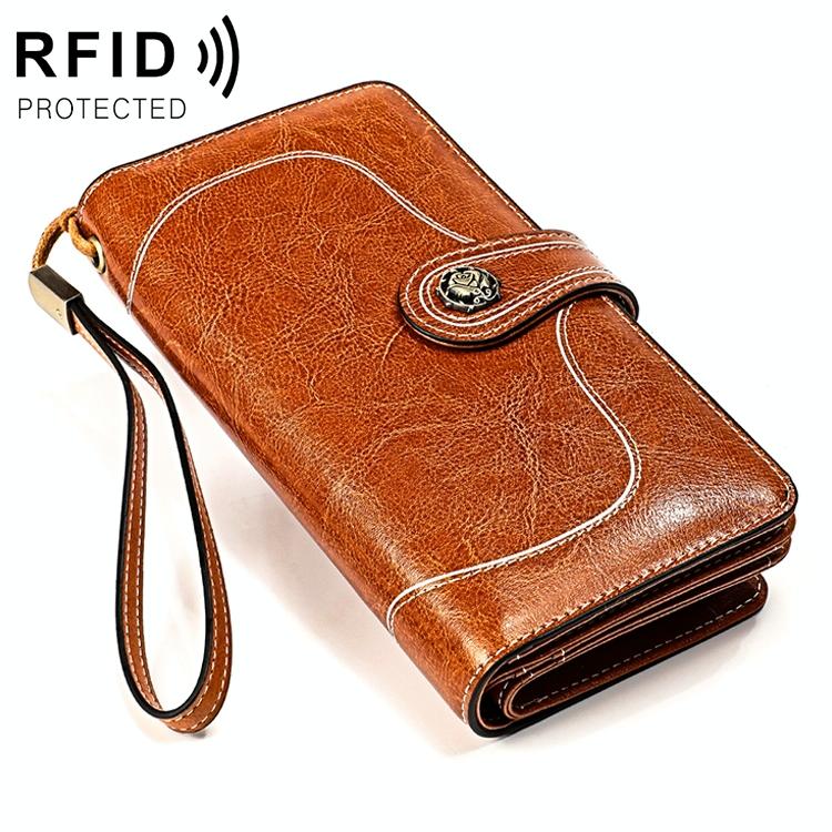 V562-Z0122BCC-202508281532-00 Women Rfid Wallet with Card Slots - Compact Design - Brown - Image 1