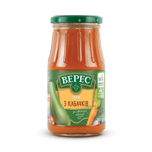 V563-4823105400560-202509190955-00 VERES 500g Zucchini Spread with Fresh Vegetables - Product of Ukraine - Image 1