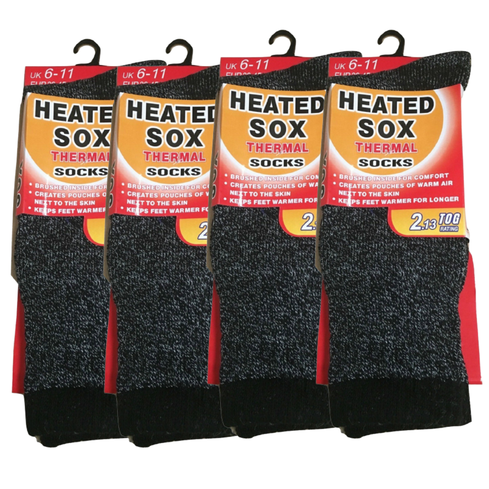 V563-4MHSOX-6-11UK-202508190835-00 4 Pairs Mens THERMAL HEATED SOCKS Warm Winter Comfort Mens Work Sox Ski BULK - 6-11 UK - Image 1