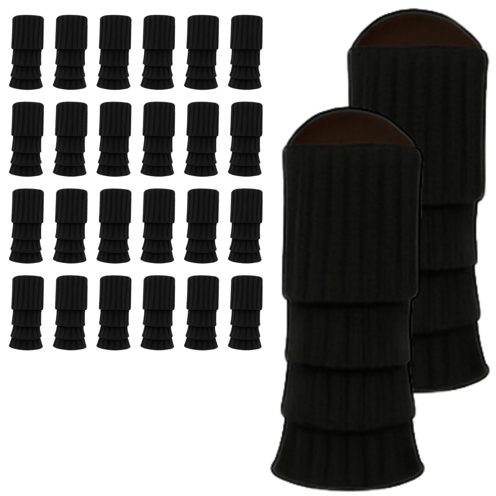 V563-BR-24LEGWARMS-BLK-202508190840-00 24x Womens Leg Warmers Disco Winter Knit Dance Party Crochet Legging Socks Costume - Black - Image 1