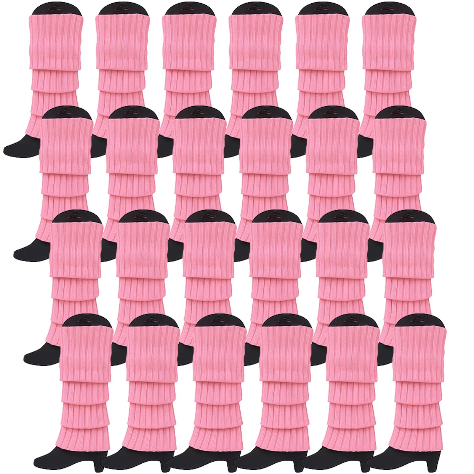 V563-BR-24LEGWARMS-LHTPNK-202508190840-00 24x Womens Leg Warmers Disco Winter Knit Dance Party Crochet Legging Socks Costume - Light Pink - Image 1