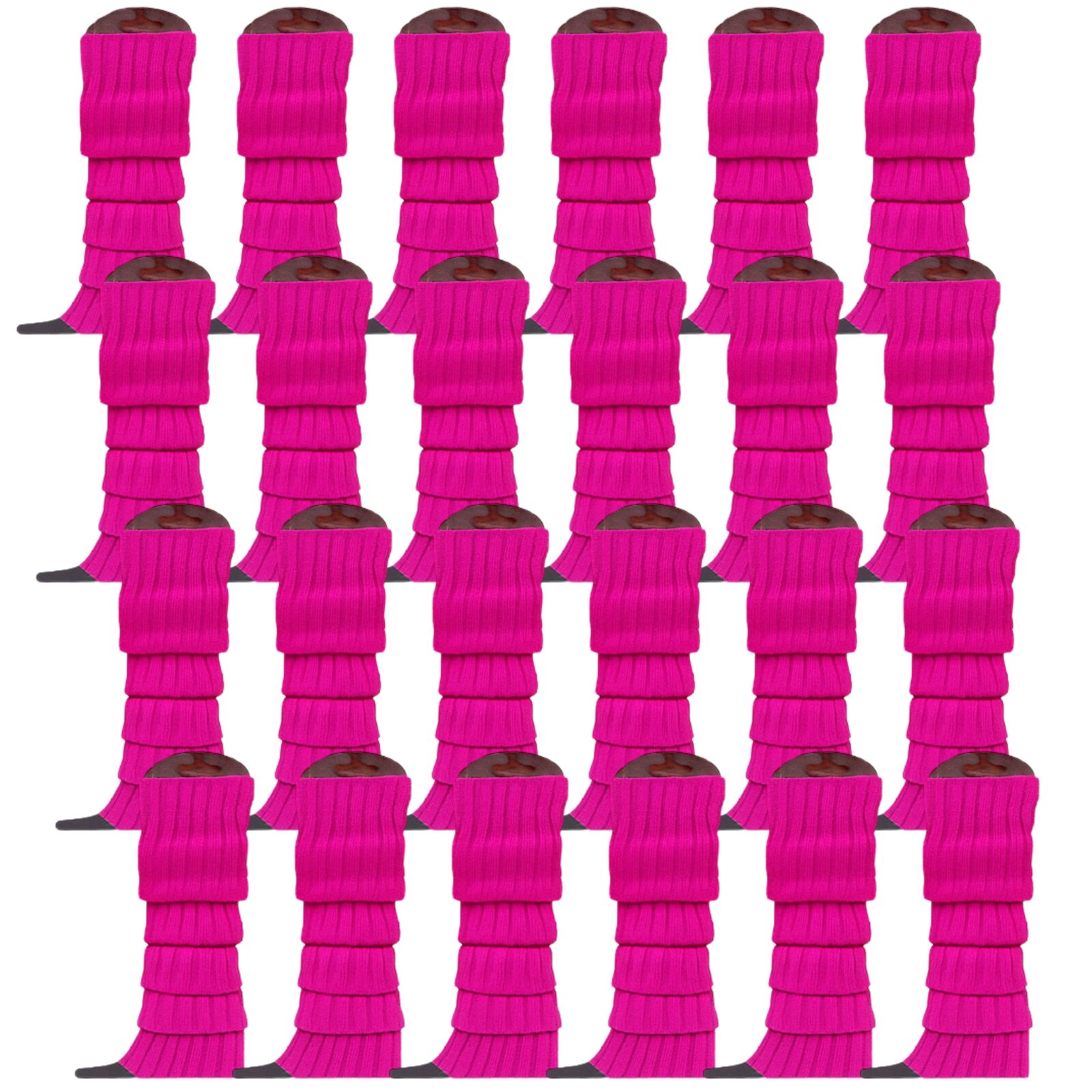 V563-BR-24LEGWARMS-PUR-202508190840-00 24x Womens Leg Warmers Disco Winter Knit Dance Party Crochet Legging Socks Costume - Purple - Image 1