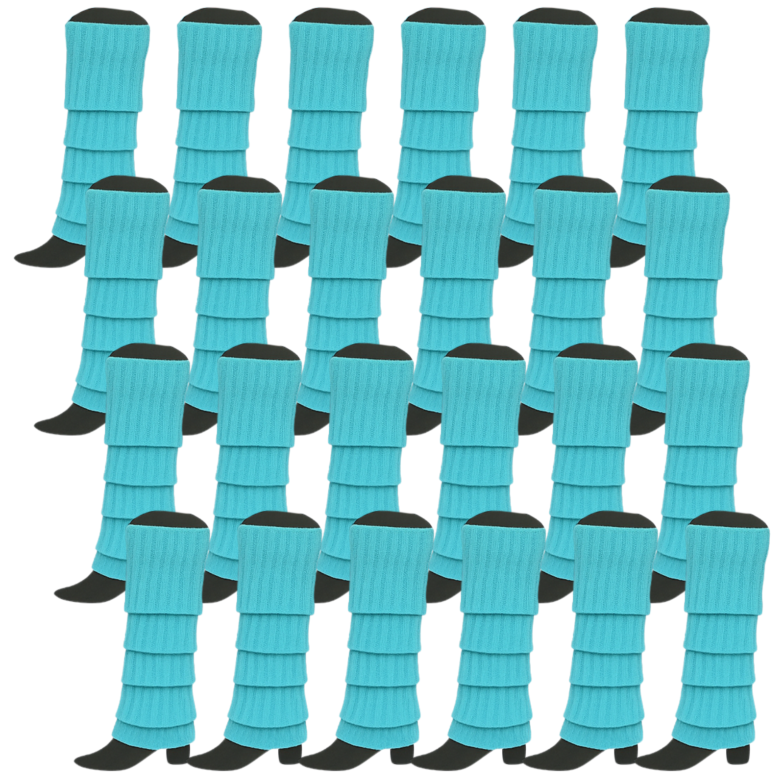 V563-BR-24LEGWARMS-SKYBL-202508190845-00 24x Womens Leg Warmers Disco Winter Knit Dance Party Crochet Legging Socks Costume - Sky Blue - Image 1