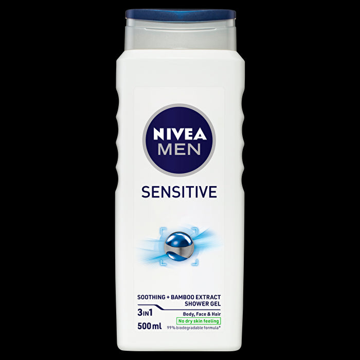 V604-123985-202508272353-00 Nivea Men Shower Gel Sensitive 500ml/16.9oz - Image 1