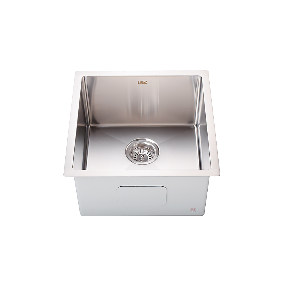 V63-846401-202508041441-00 450x450mm Handmade Stainless Steel Undermount / Topmount Kitchen Laundry Sink with Waste - Image 1