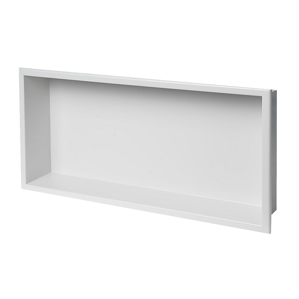 V63-900721-202509120955-00 641 x 336 x 101mm Shower Niche Single Shelf Organizer No Tile Needed in White - Image 1