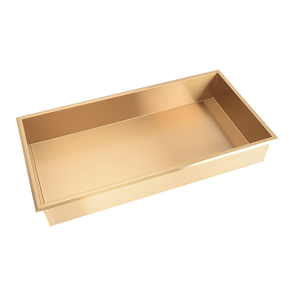 V63-905661-202509120955-00 641 x 336 x 101mm Shower Niche Single Shelf Organizer No Tile Needed in Gold - Image 1