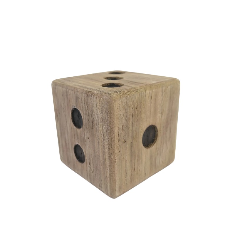 V637-12822DCE-202508251520-00 Natural Finish Square Dice 13cm - Image 1