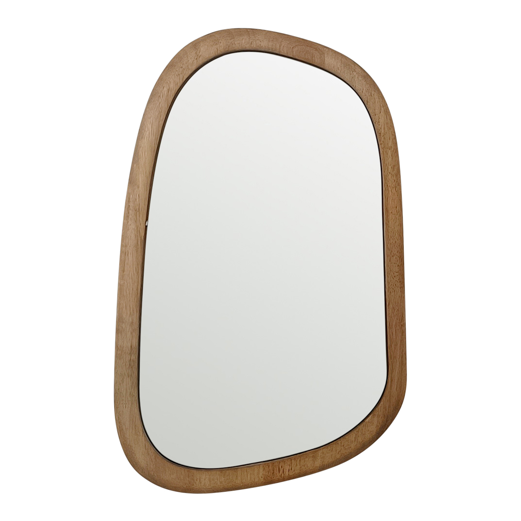 V637-18908MIR-202508251535-00 Mid Century Asymmetric Wood Framed Wall Mirror 40x62cm - Image 1