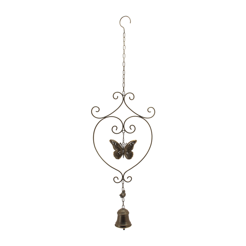 V637-19710BTF-202508251245-00 Hanging Butterfly w Bird + Bell 89cm - Image 1