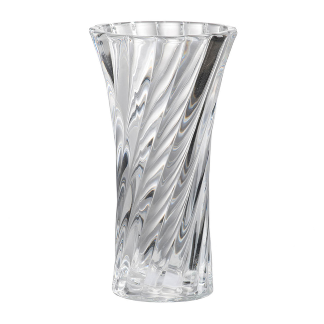 V637-20948-202508251245-00 Clear Glass Curved Column Vase 20cm - Image 1