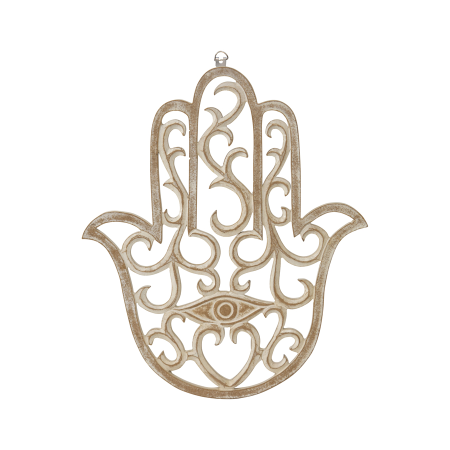 V637-33739HND-202508251405-00 Hand-Carved Lucky Hand Wall Art 35x40cm - Image 1