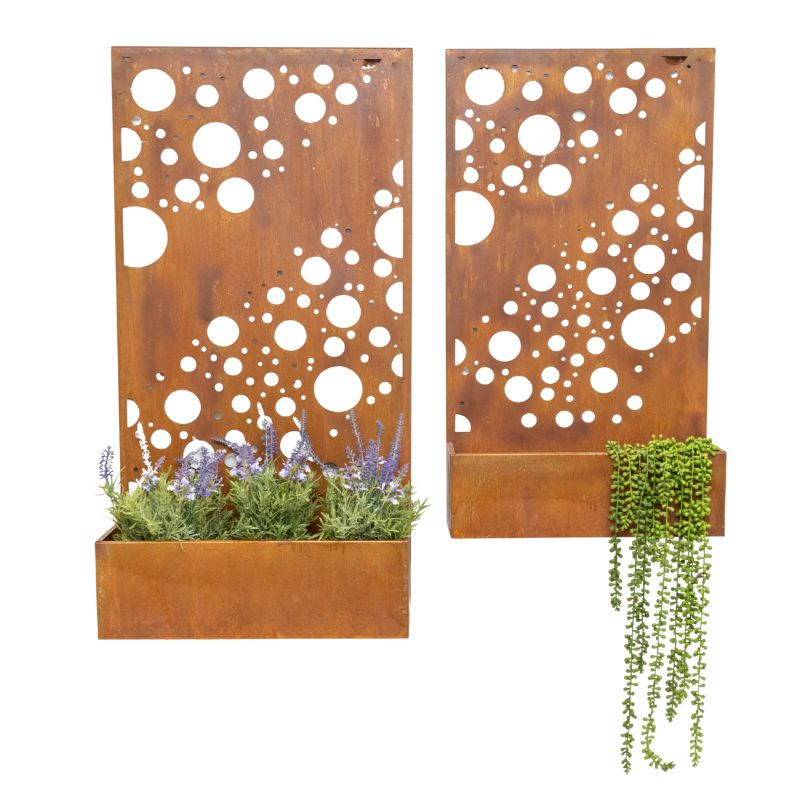 V637-48107PLN-202508251525-00 Set 2 Nested Floor/Wall 'Circles' Planters 95cm, 80cm - Image 1