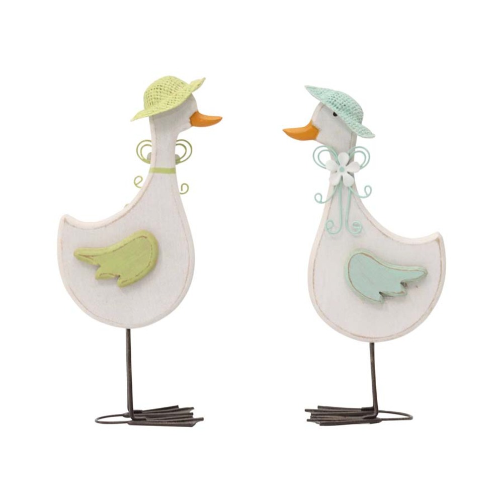 V637-52388DCK-202508251340-00 Set 2 Asst Glamorous Ducks Ornament 25cm - Image 1