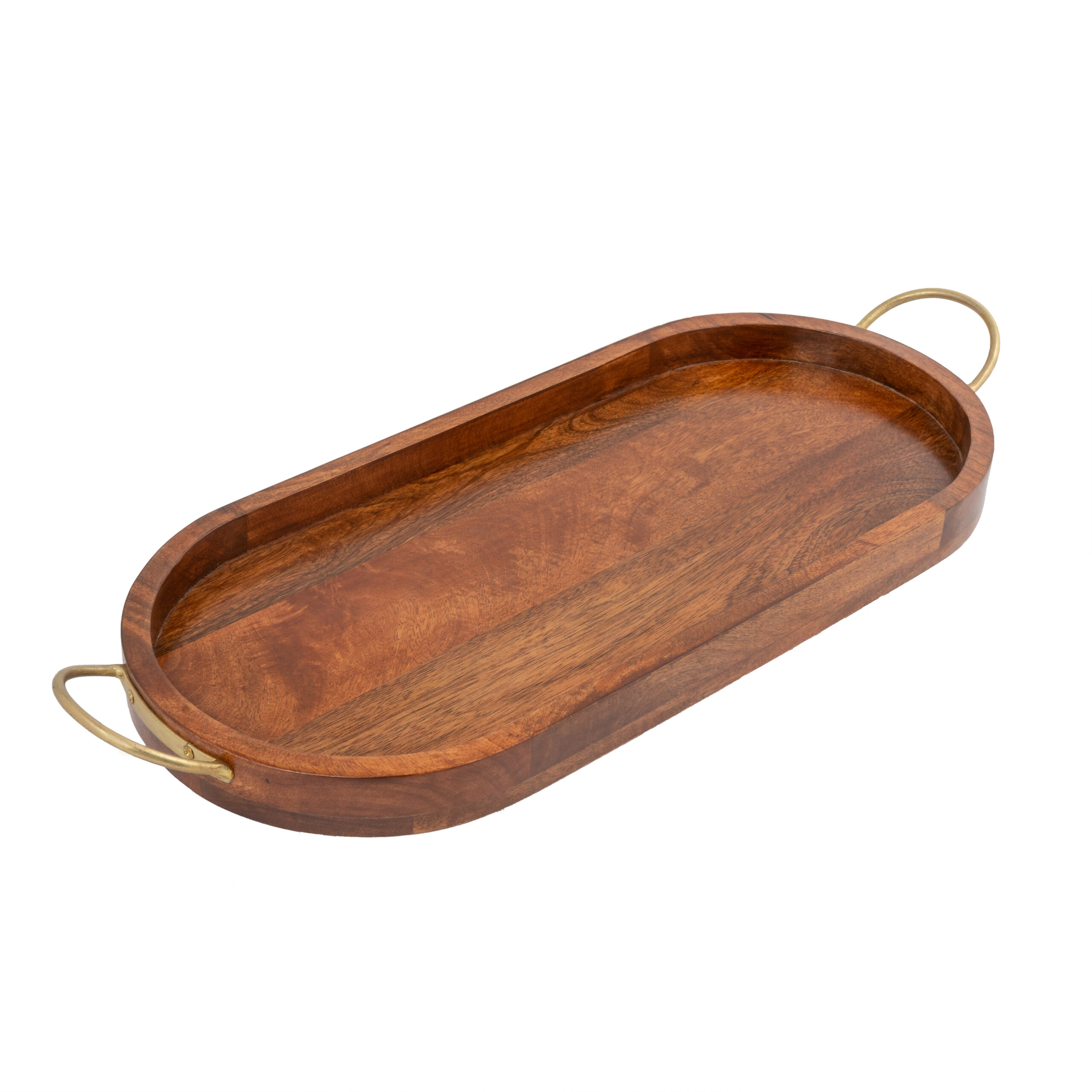 V637-59085TRA-202508251815-00 Handcrafted Mango Wood Oval Tray W Handles 17cm - Image 1