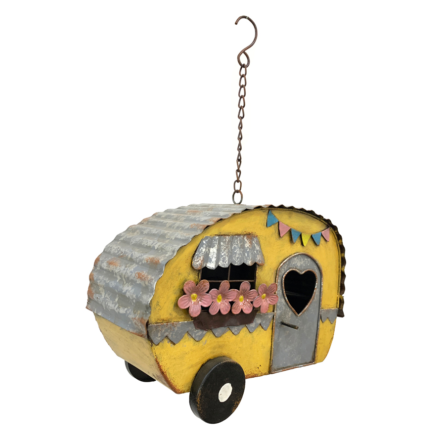 V637-71442BRD-202508251915-00 Colourful Caravan Hanging Birdhouse 30cm - Image 1