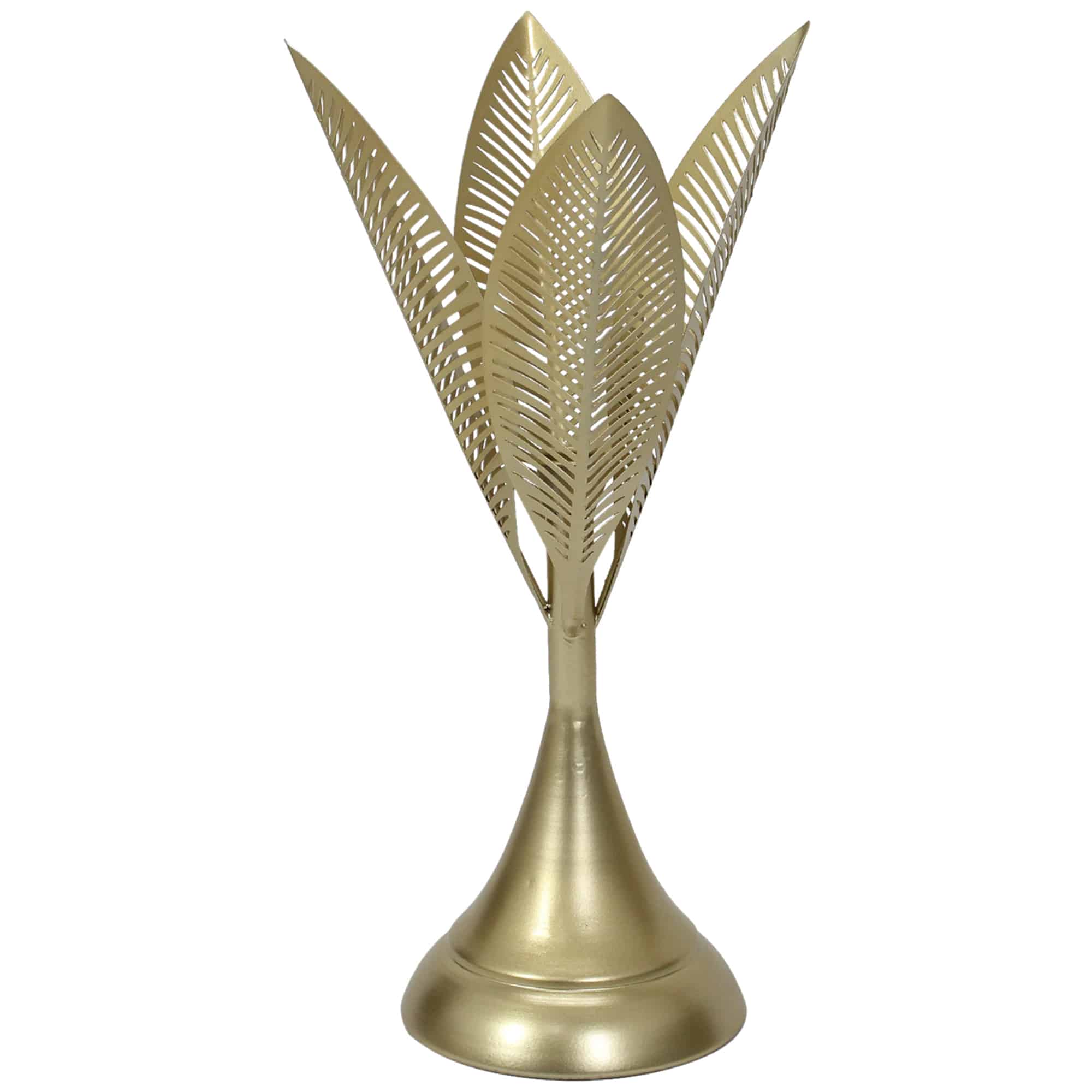 V637-78720CDL-202508251620-00 Aura Leaves Taper Candleholder 15x40cm - Image 1