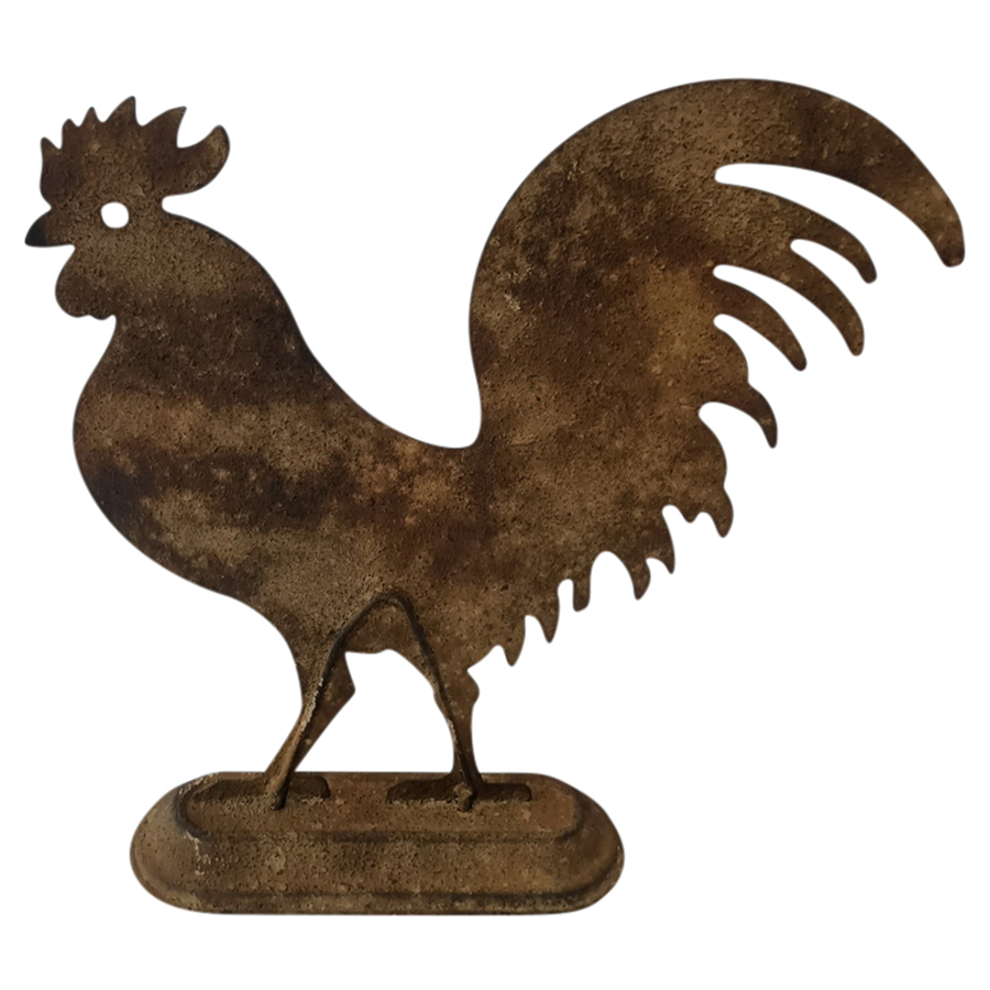 V637-84174RST-202508251625-00 Rooster Statue on Base 30x32cm - Image 1