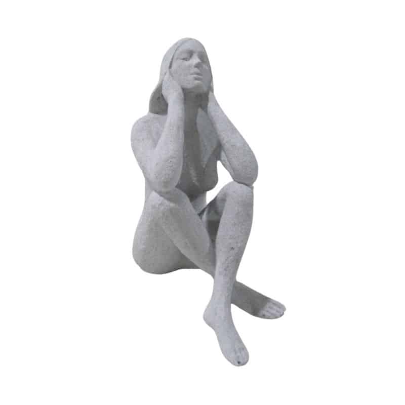V637-88762LDY-202508251704-00 Lady Statue w Elbows On Knees 23cm - Image 1