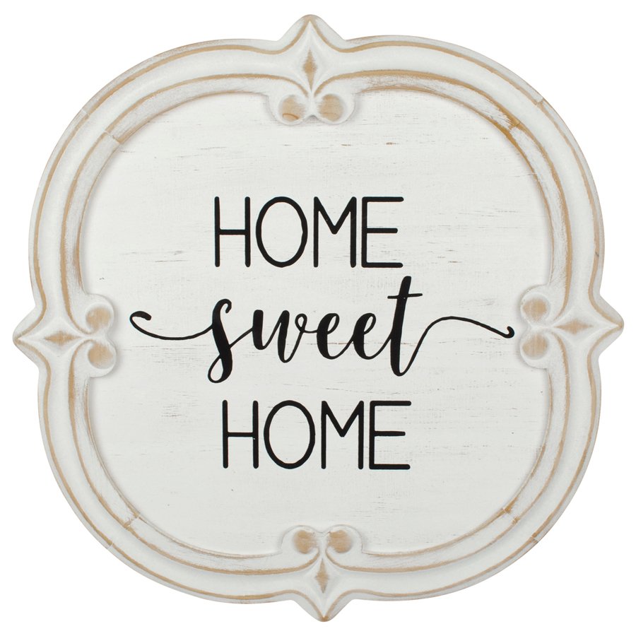 V637-90303WAL-202508251715-00 French Provincial 'Home Sweet Home' Carved Wall Art 60cm - Image 1
