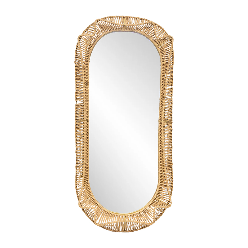 V637-91265MIR-202508251755-00 Hamptons Oval Weave Mirror 50x100cm - Image 1