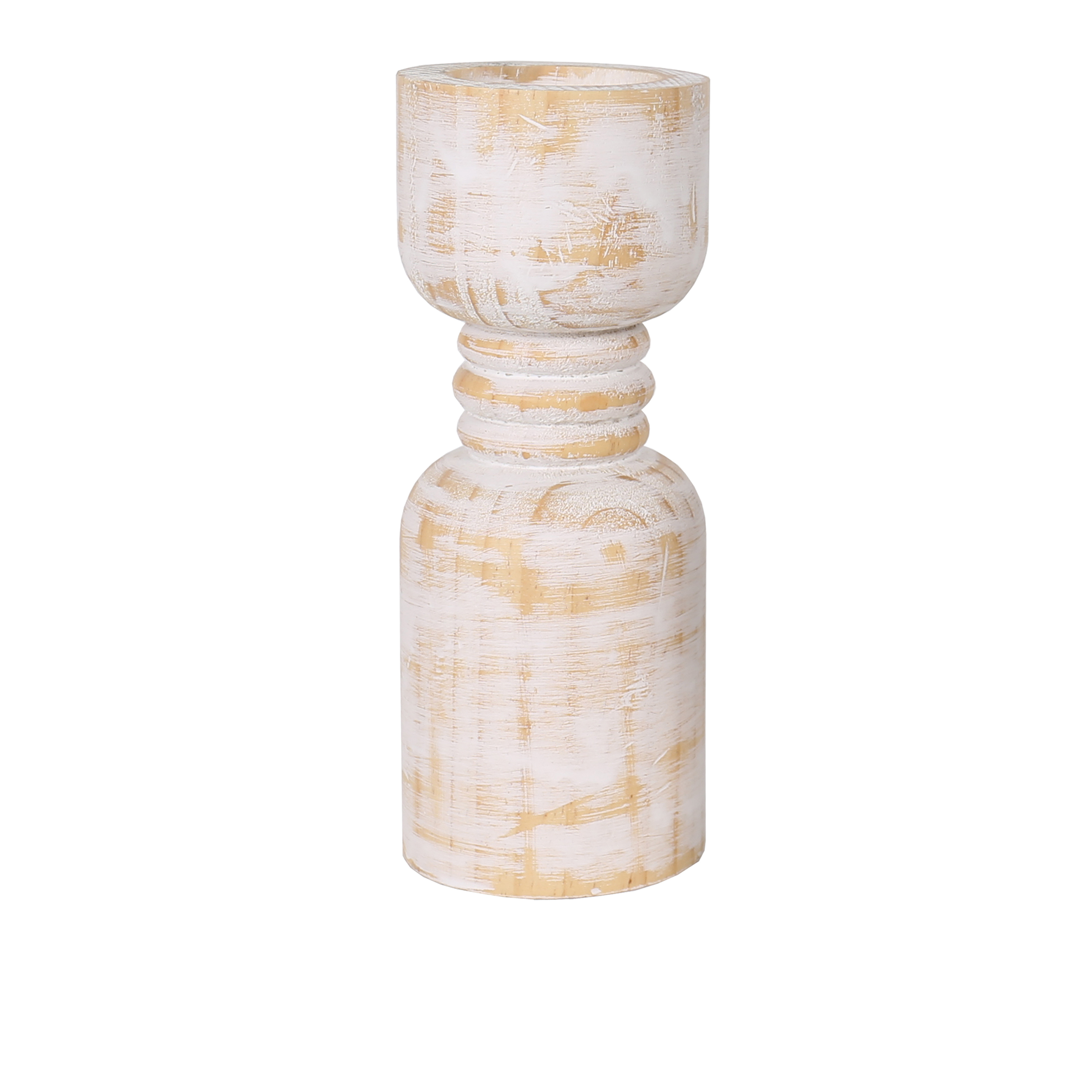 V637-92096CDL-202508251830-00 Contemporary Carved Loop Pillar Candleholder 30cm - Image 1