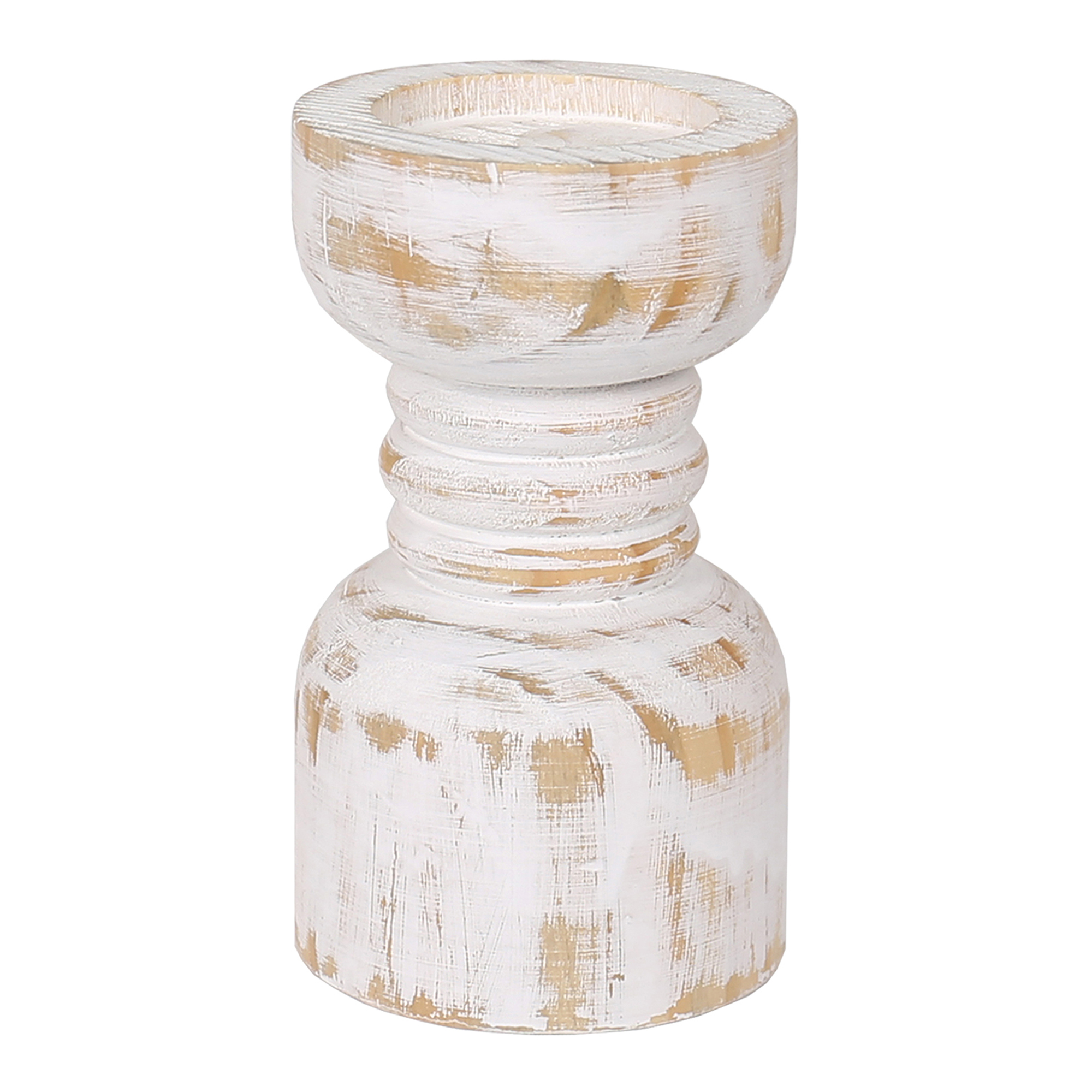 V637-92098CDL-202508251835-00 Contemporary Carved Loop Pillar Candleholder 20cm - Image 1