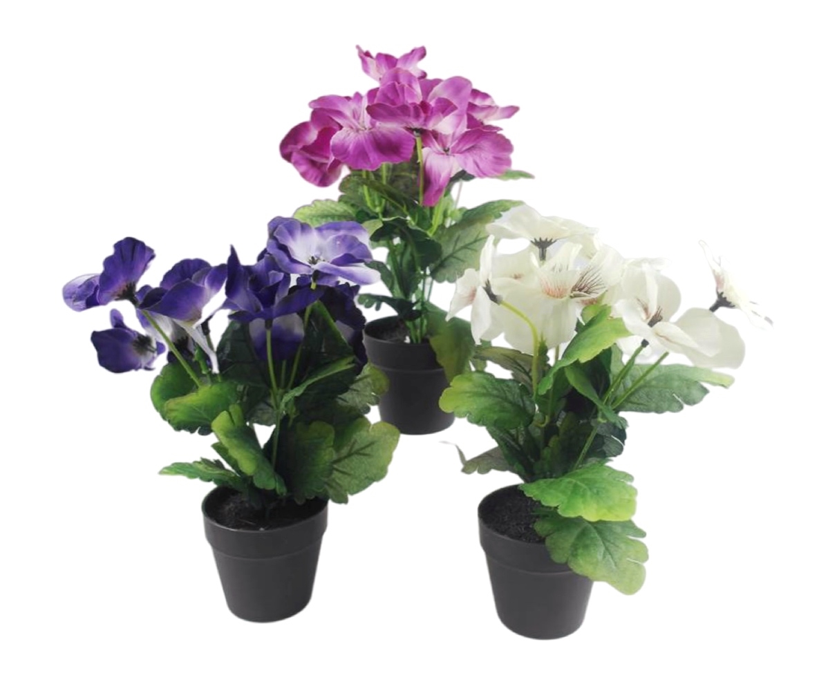 V637-AFL23221-202508251935-00 Set 3 Artificial Flowers in Pot Assort 21cm - Image 1