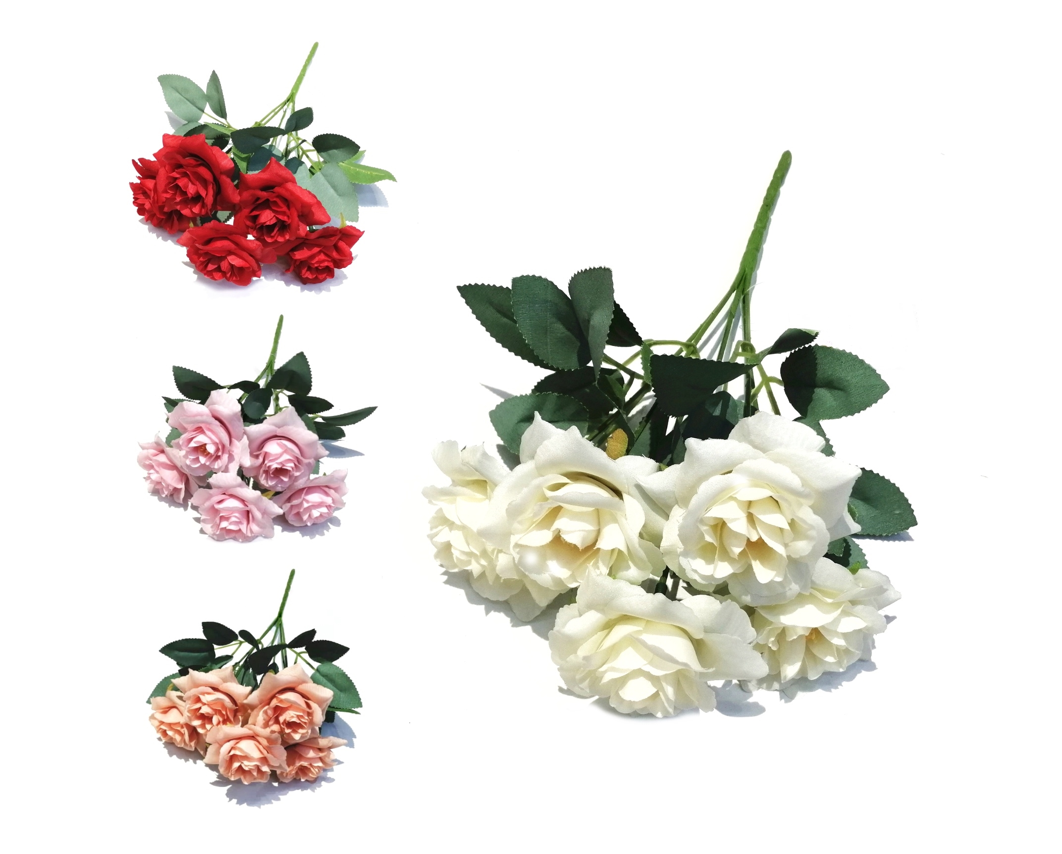V637-AFL31788-202508251615-00 bulk 36 Artificial Rose Bunch Assort 27cm - Image 1