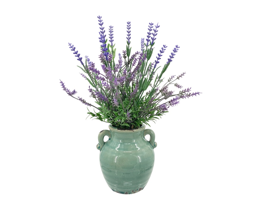 V637-AFL32074-202508251625-00 Artificial Lavender in Ceramic Pot 34cm - Image 1