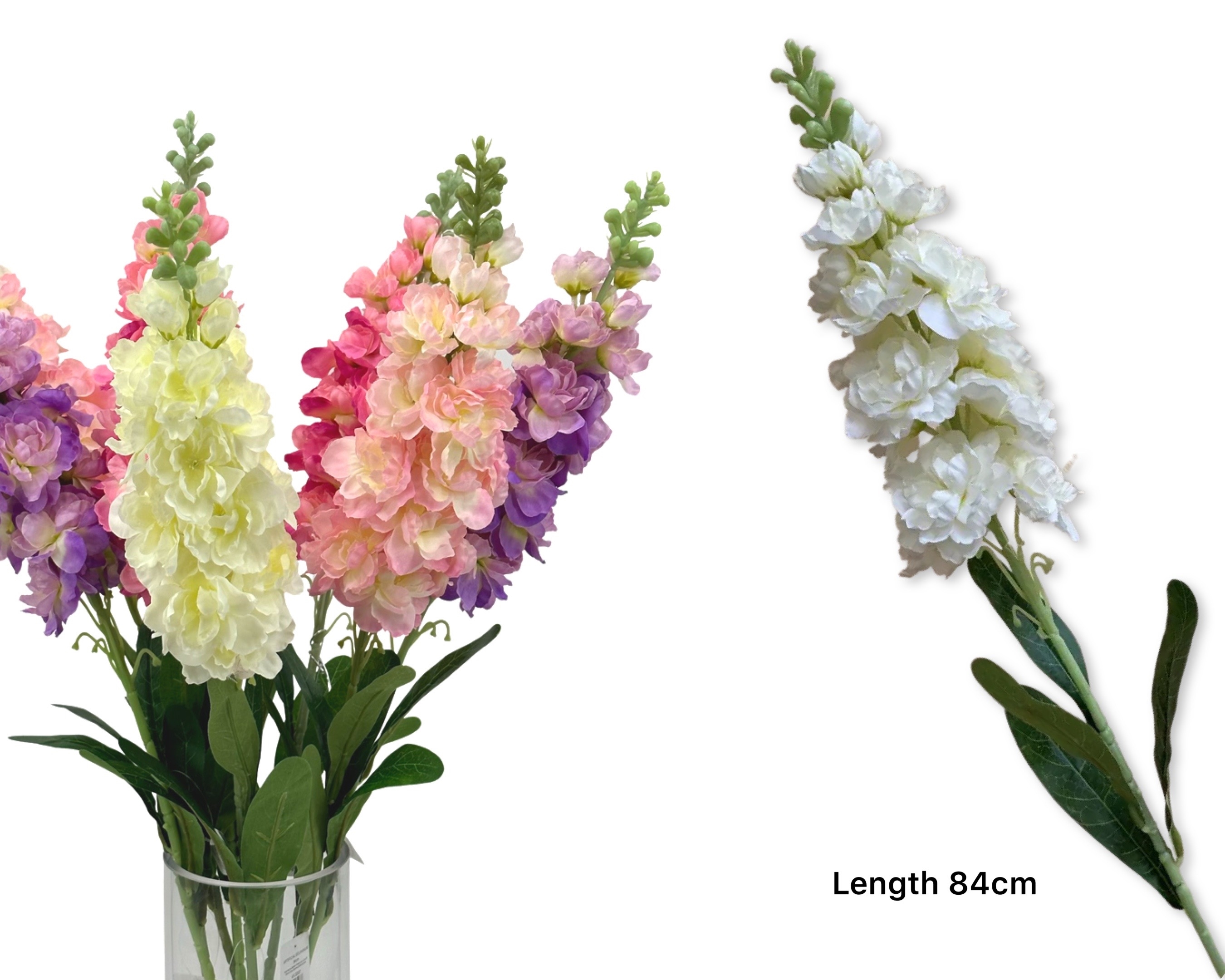 V637-AFL32937-202508251640-00 Bulk 24 Artificial Delphinium 4 Assort 20x84cm - Image 1