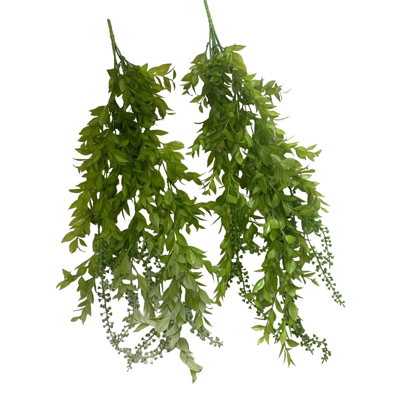 V637-AFL37111-202508251735-00 bulk 12 Artificial Hanging Green Leaves 2 Assort 84cm - Image 1