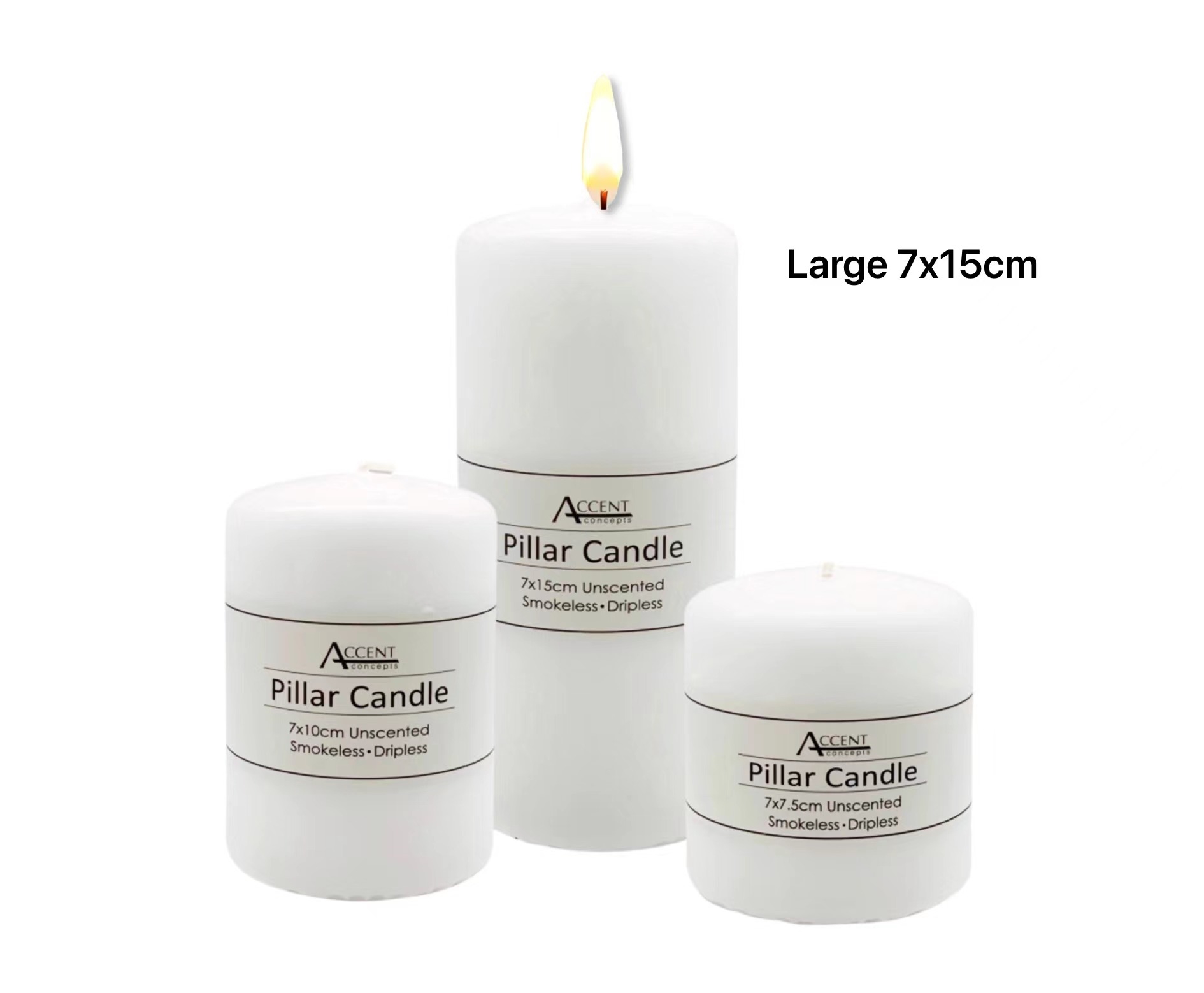 V637-CPU22637-202508251753-00 bulk 24 Unscented White Pillar Candle 7x15cm - Image 1