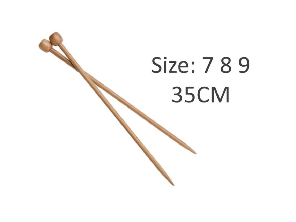 V637-CRA21839-202508251853-00 bulk 24 35cm Bamboo Knitting Needle Size 7mm 8mm 9mm Crocket Sewing Diy 35cm - Image 1
