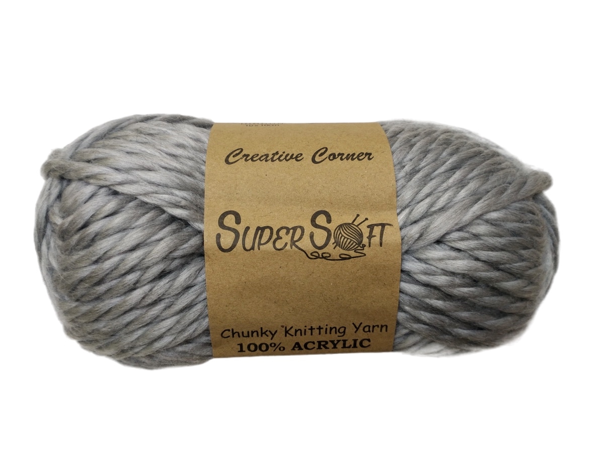 V637-CRA30200-202508251915-00 bulk 12 Grey Marl Chunky Yarn 100G - Image 1