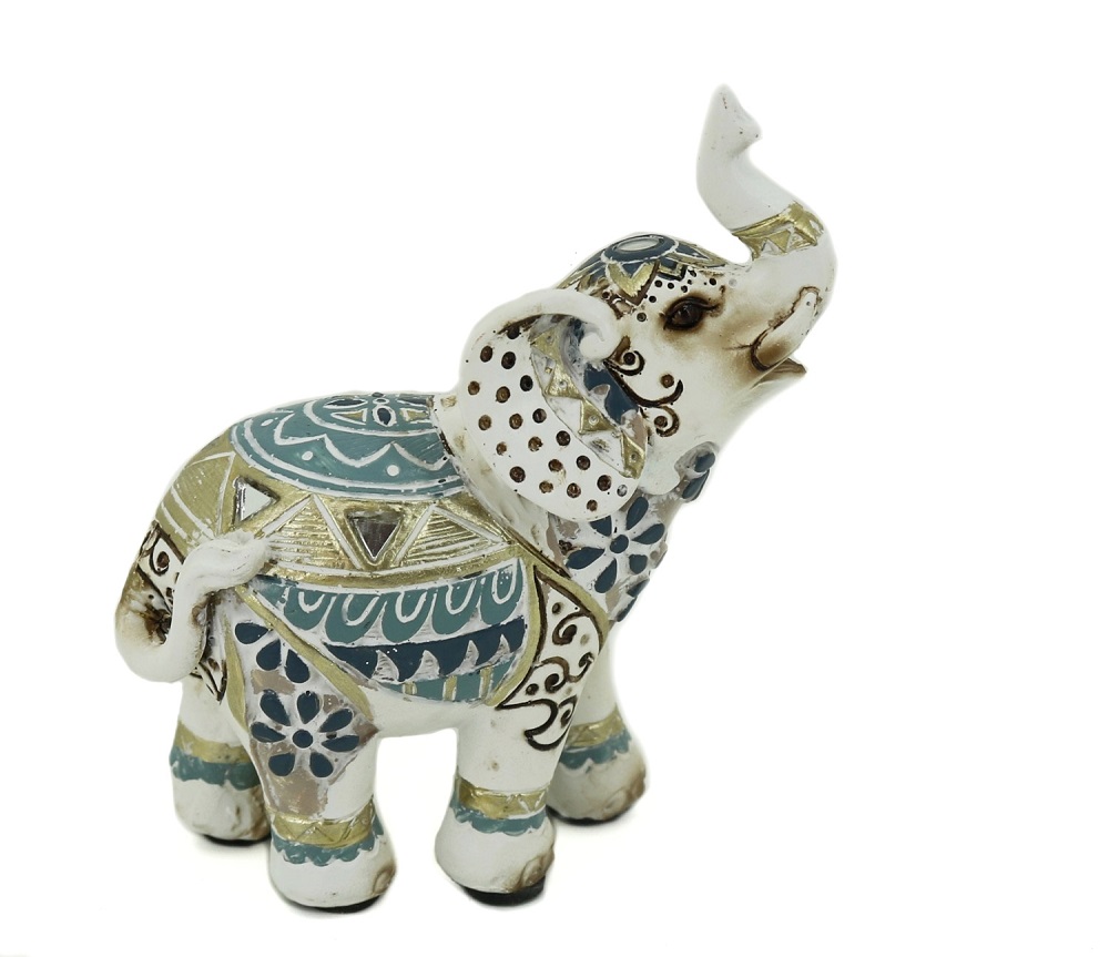 V637-DCO30443-202508251545-00 Mosaic Elephant Statue / Ornament 10cm - Image 1