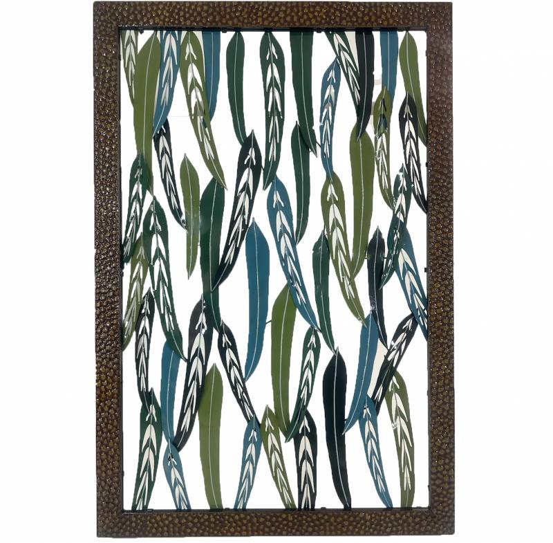 V637-E142388-202508251820-00 Xlarge Leaves Metal Wall Art 102x152cm - Image 1